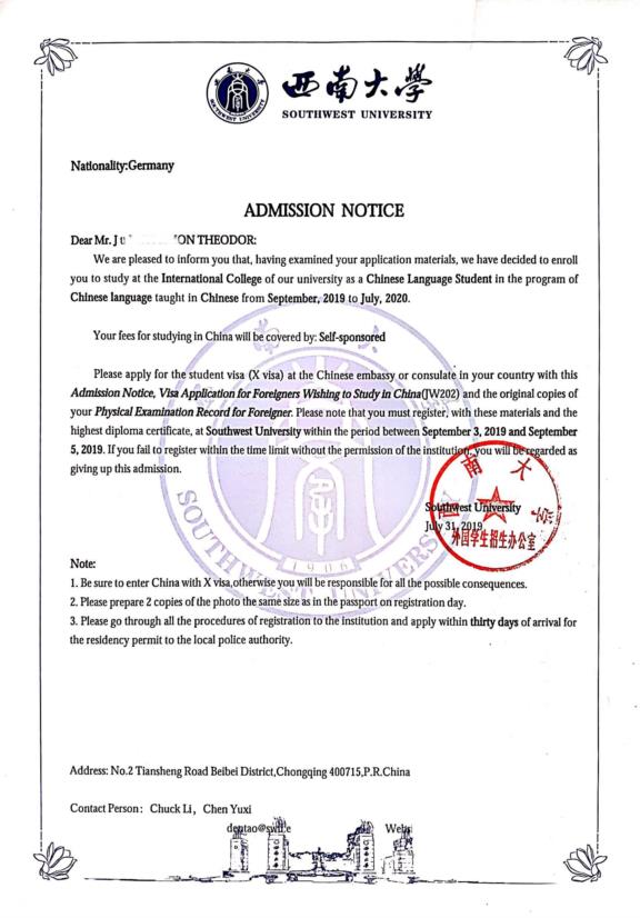 SWU-Admission Letter-20190731
