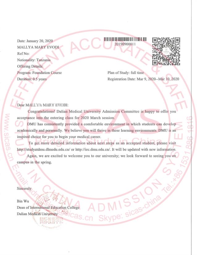 DMU-Admission Letter-2020