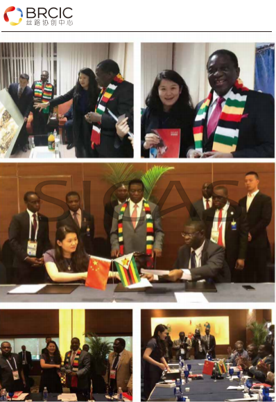 H.E.Mr.Ali Bongo Ondimba, president of Gabon and Ms.Zhang Lu, the founder, CEO, chairperson of SICAS